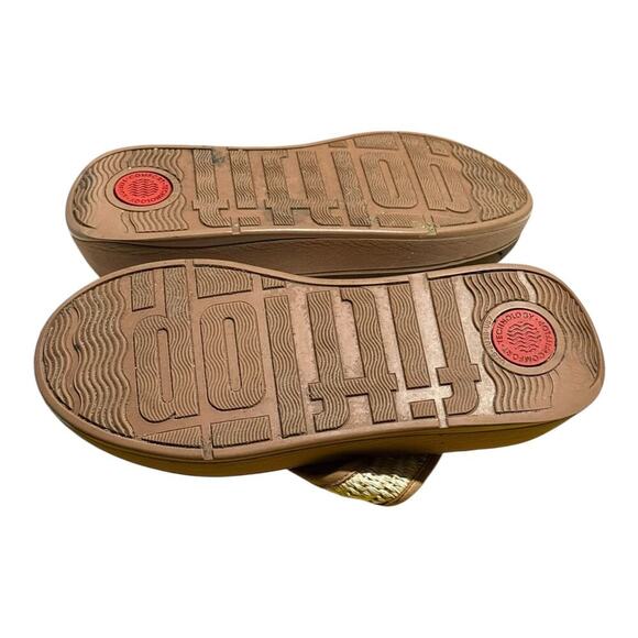 FitFlop Pietra Woven Platform Sandals Tan Women's Size 7 Comfort Orthotic Sandal - Picture 7 of 7